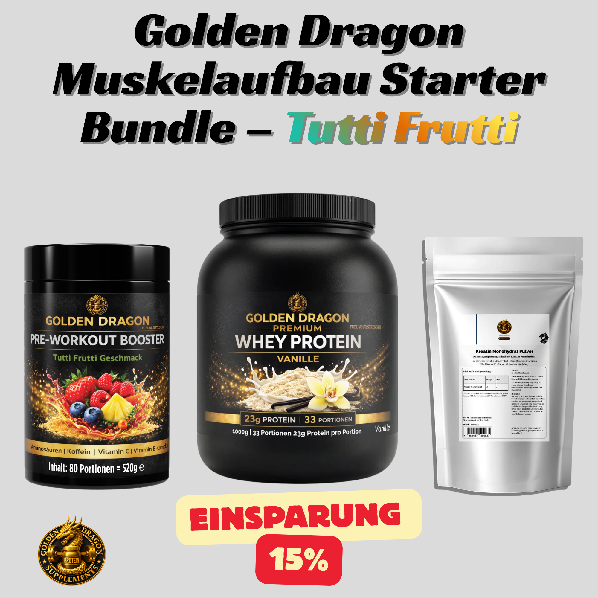 Golden Dragon Muskelaufbau Starter Bundle – Tutti Frutti