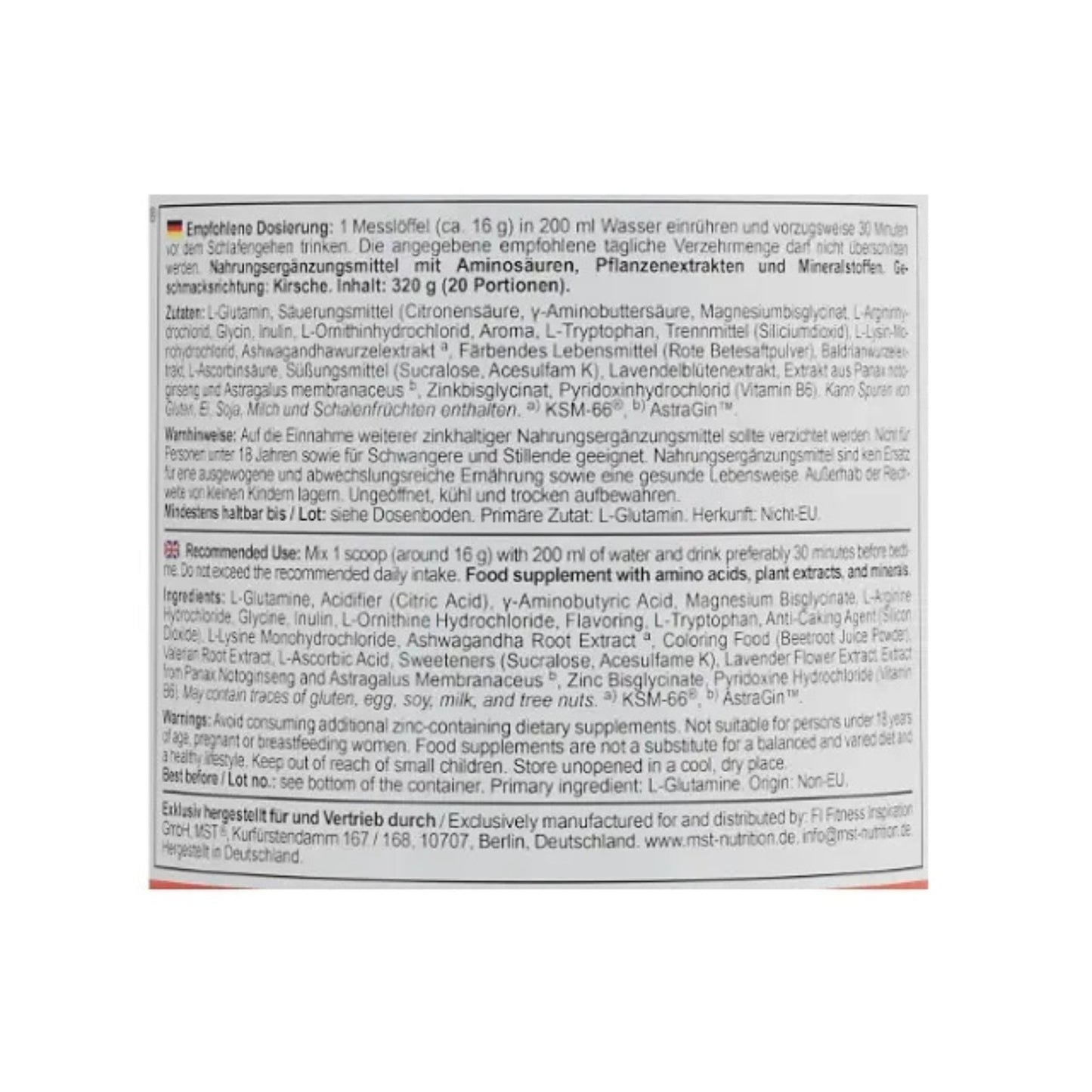 MST - Good Night Sleep Formula 320g