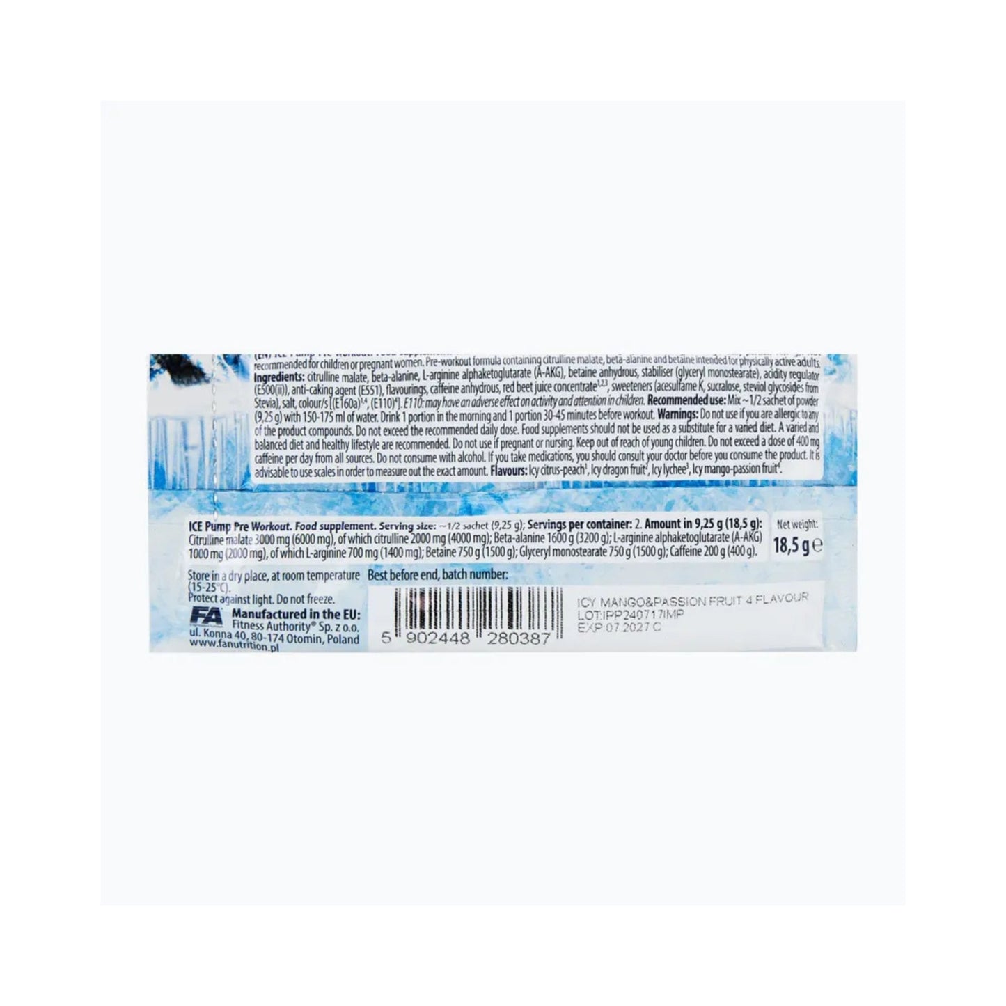 FA Nutrition ICE Pump PROBEN 10x18,5g