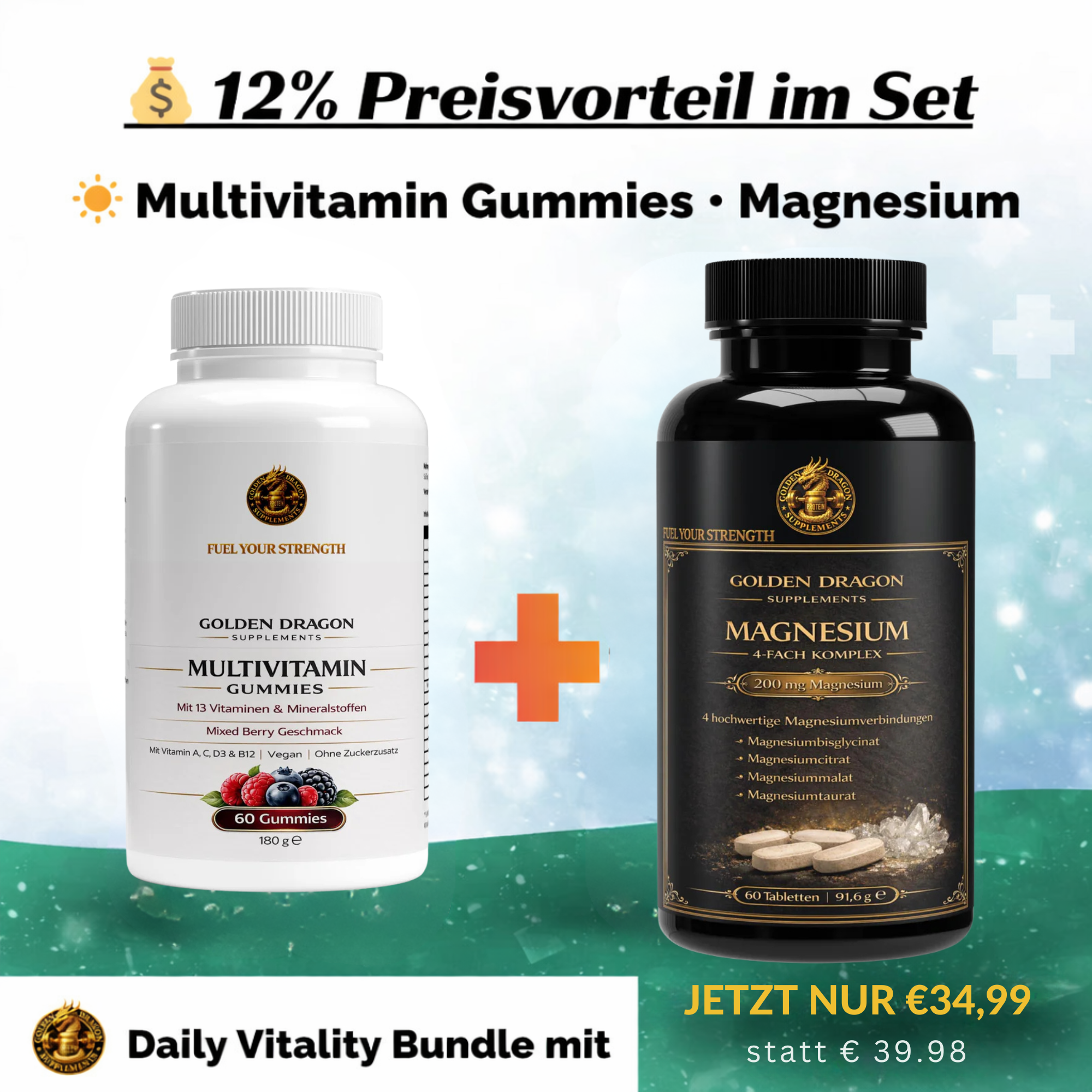 Golden Dragon Daily Vitality Bundle – Multivitamin & Magnesium Komplex