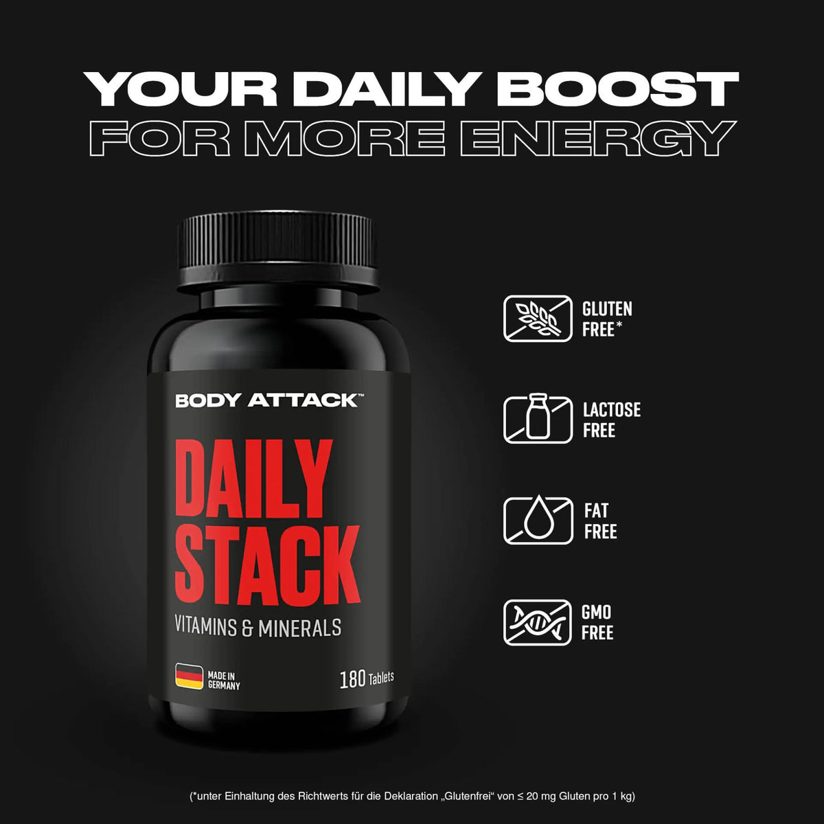Body Attack Daily Stack Multivitamin 180 Tabletten
