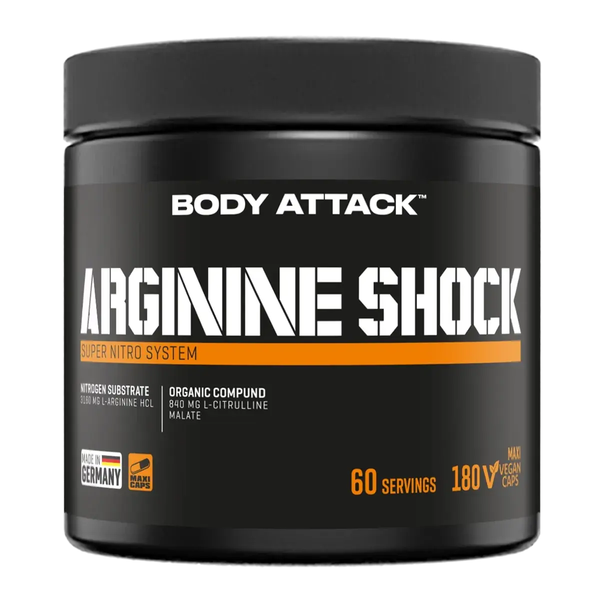 Body Attack Arginine Shock 180 Kapseln