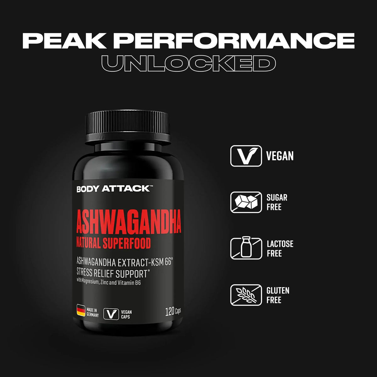 Body Attack Ashwagandha KSM-66® 120 Kapseln