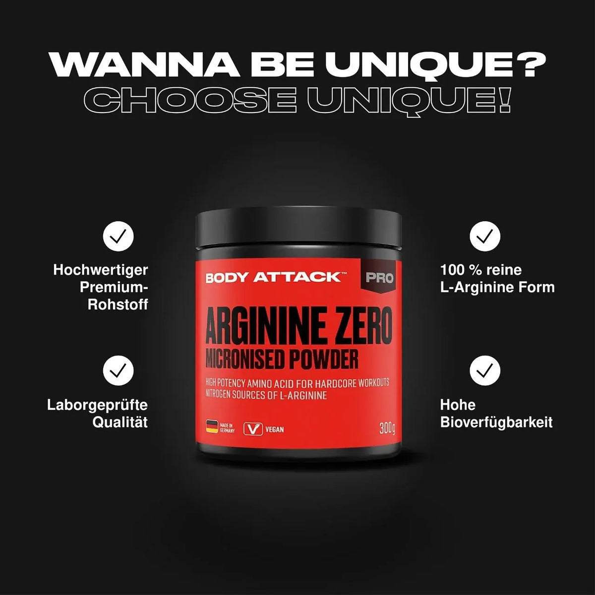 Body Attack 100 % Arginine Zero 300 g