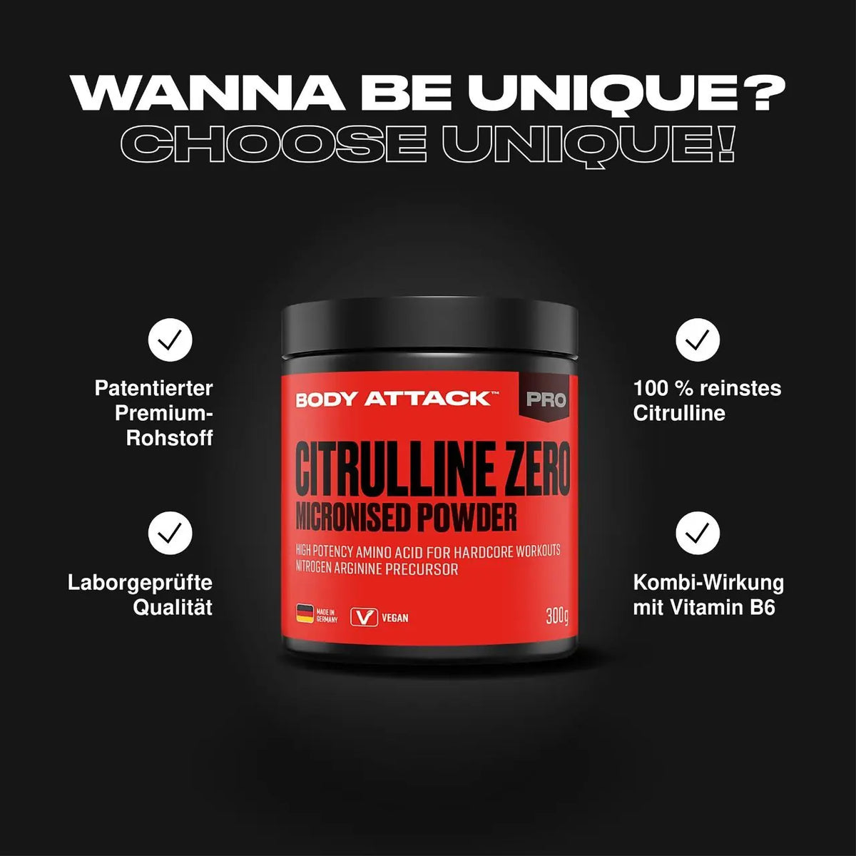 Body Attack 100 % Citrulline Zero 300 g