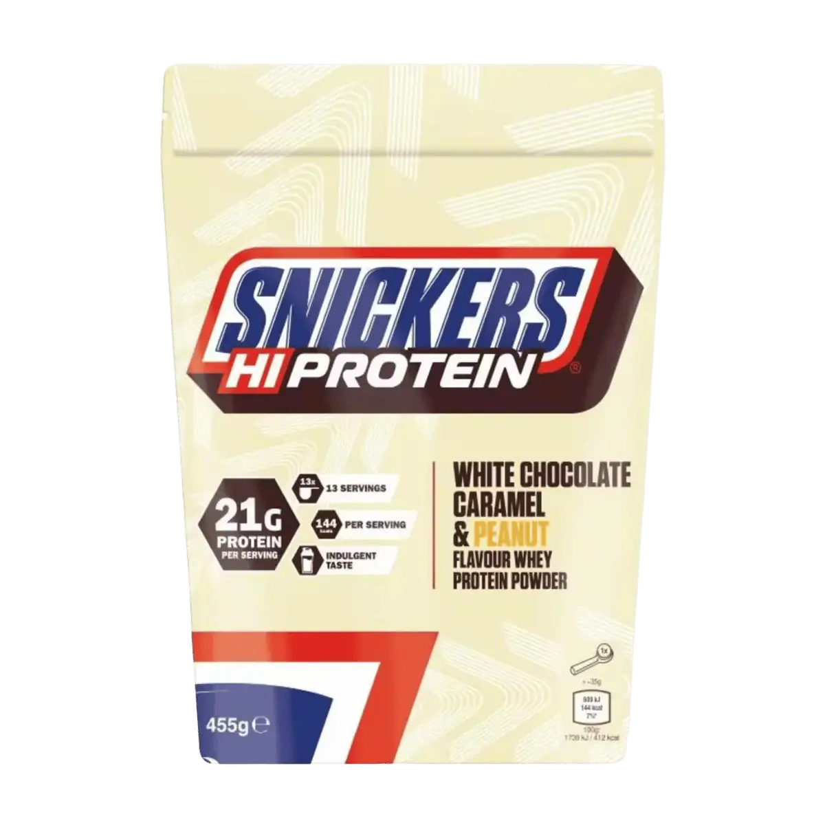 Snickers White Hi Protein Whey Protein Powder – White Chocolate, Caramel & Peanut