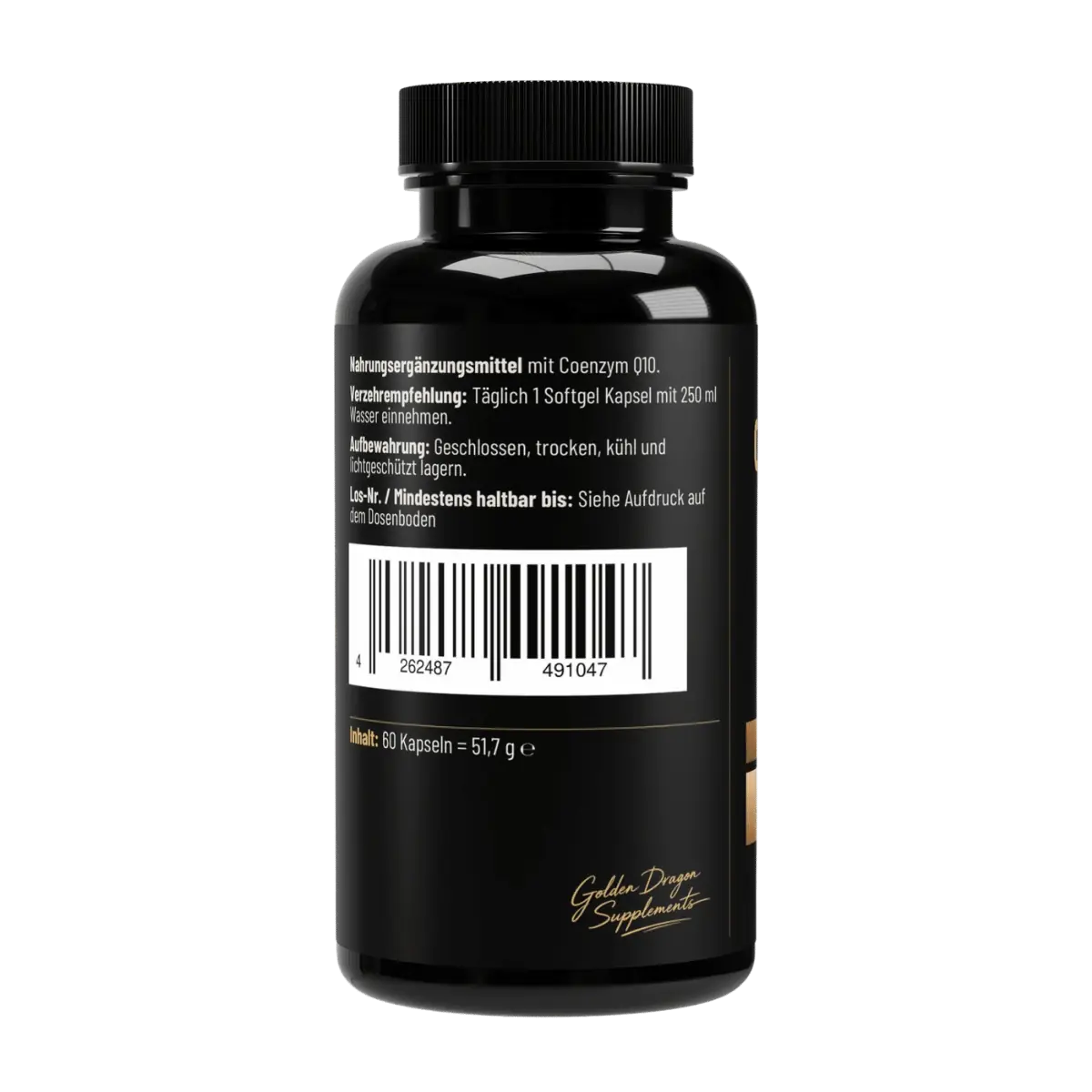 Golden Dragon Coenzym Q10 200 mg – Verzehrempfehlung, Aufbewahrung und Barcode