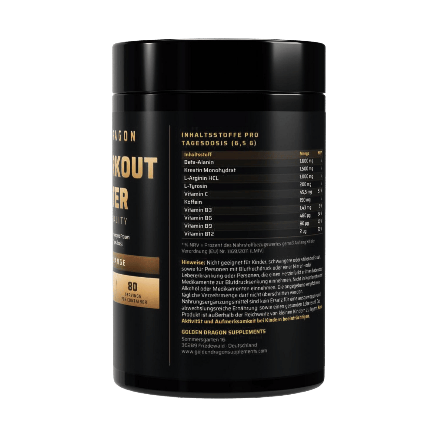 Golden Dragon Pre-Workout Booster Orange 520 g