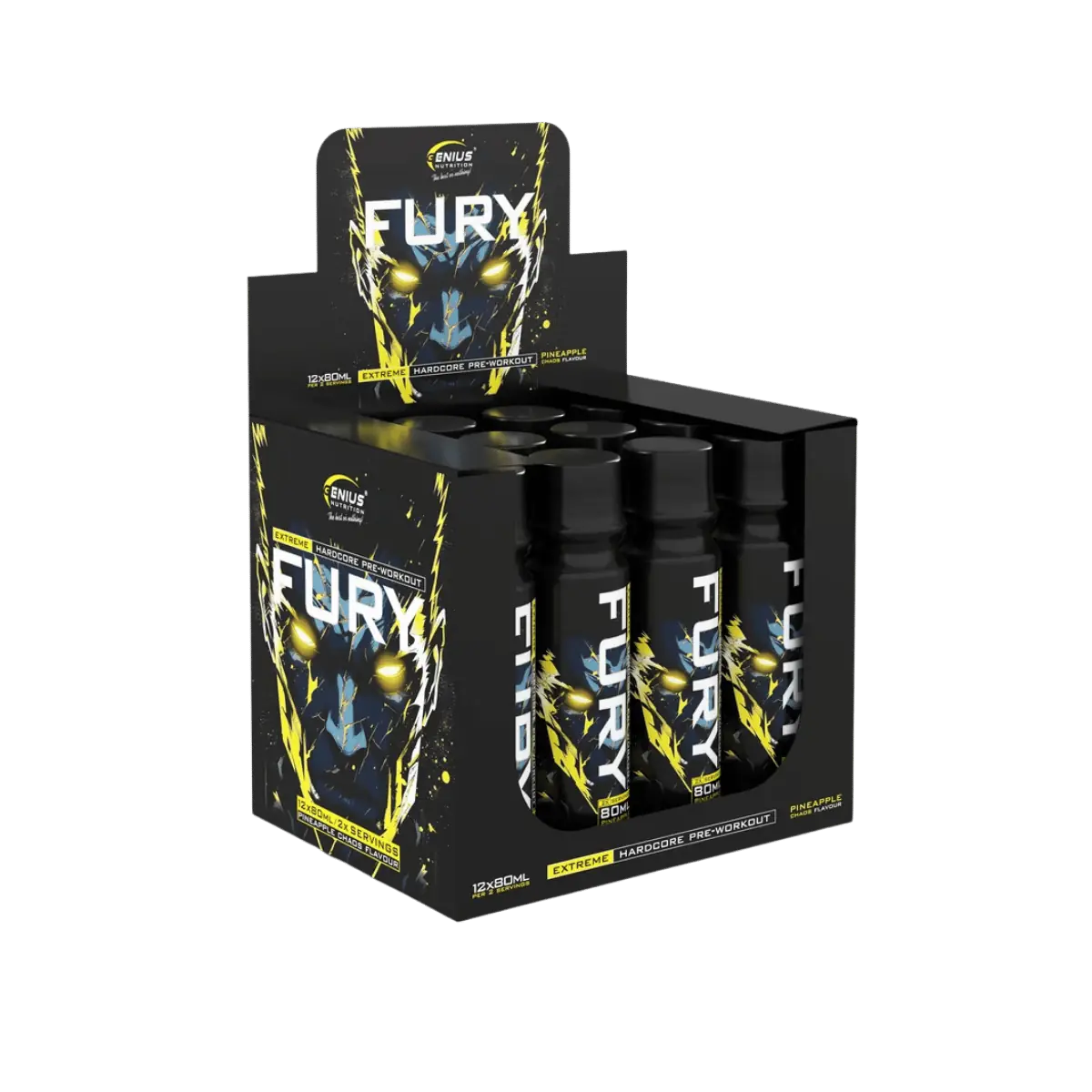 Genius Nutrition Fury Extreme Shot Pineapple Chaos 12 × 80 ml