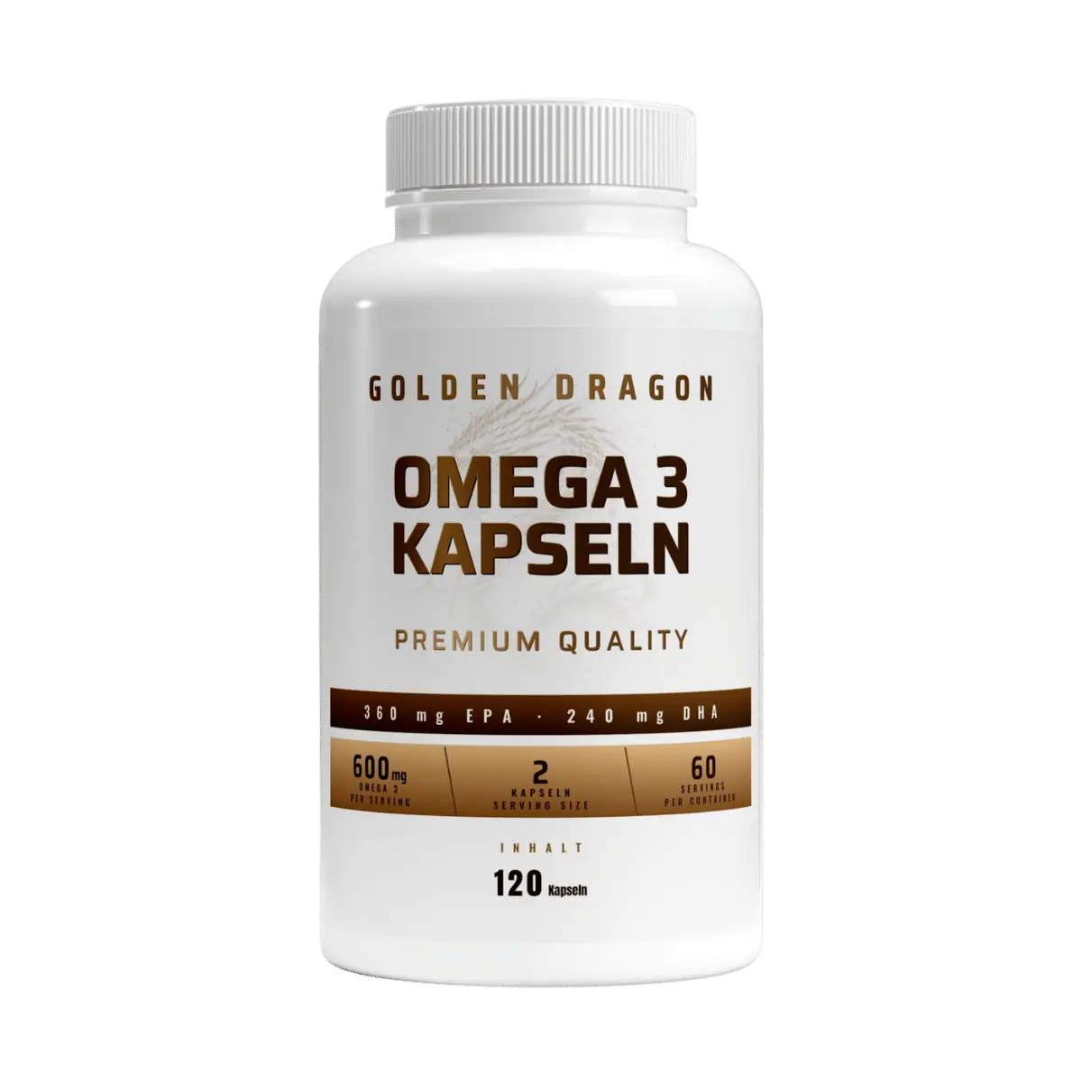 Golden Dragon Omega 3 Kapseln – 120 Kapseln, Vorderseite