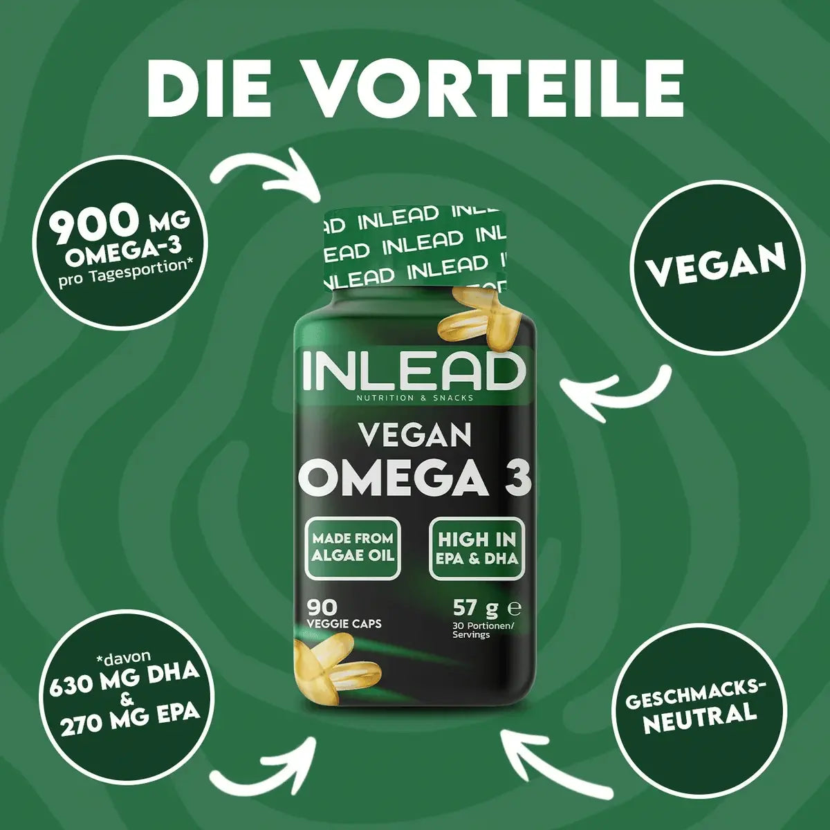 INLEAD Vegan Omega-3 90 Kapseln