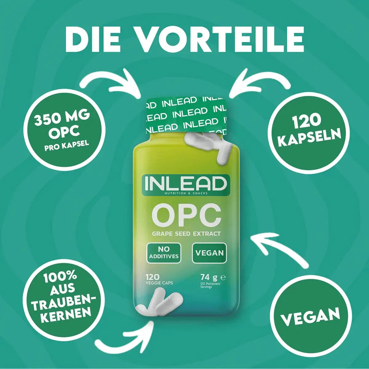 INLEAD OPC Grape Seed Extract 120 Kapseln