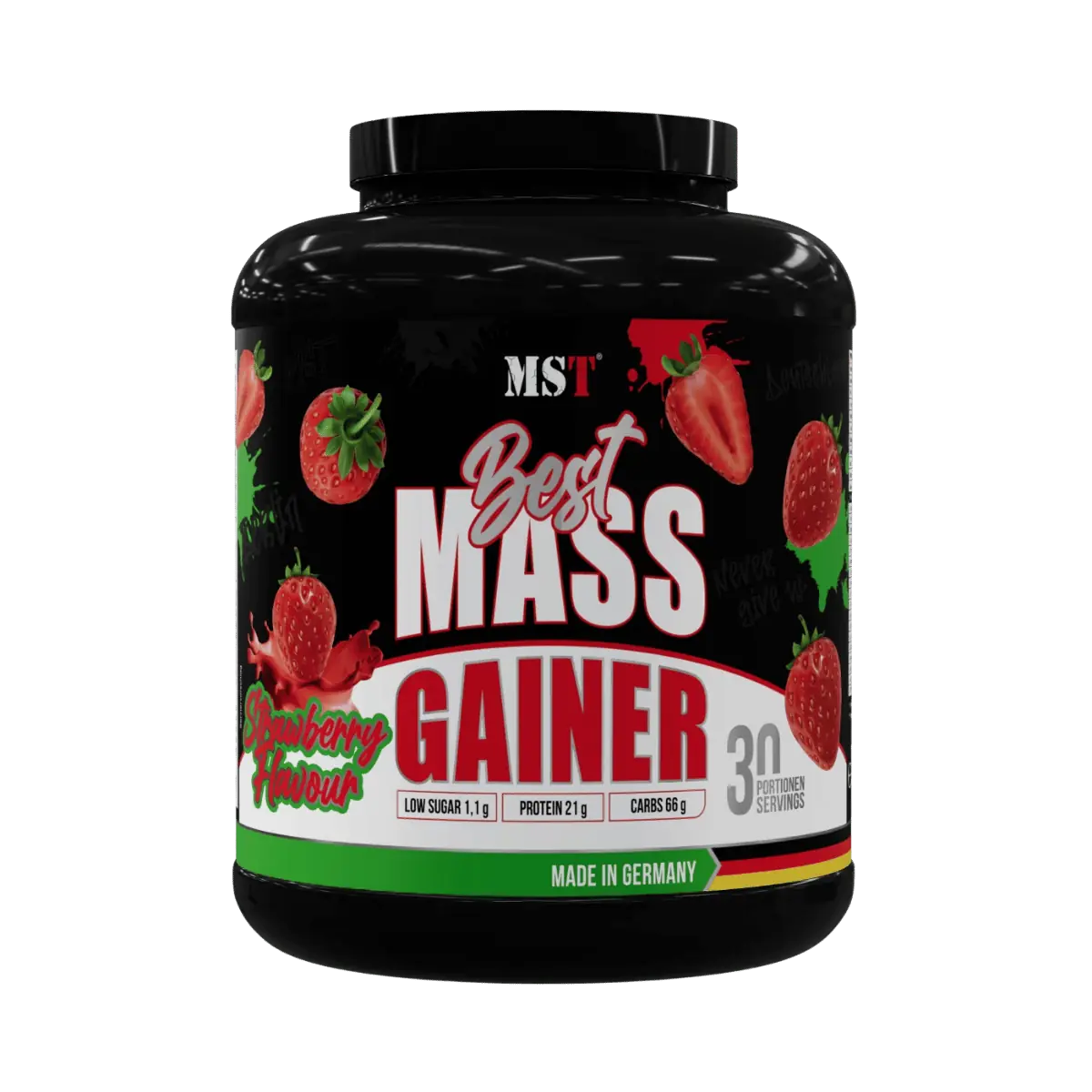 MST Best Mass Gainer Erdbeere – Dose mit 3000 g, 30 Portionen
