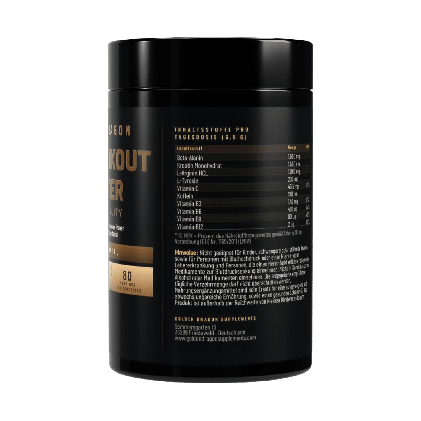 Golden Dragon Pre-Workout Booster Apfel 520 g