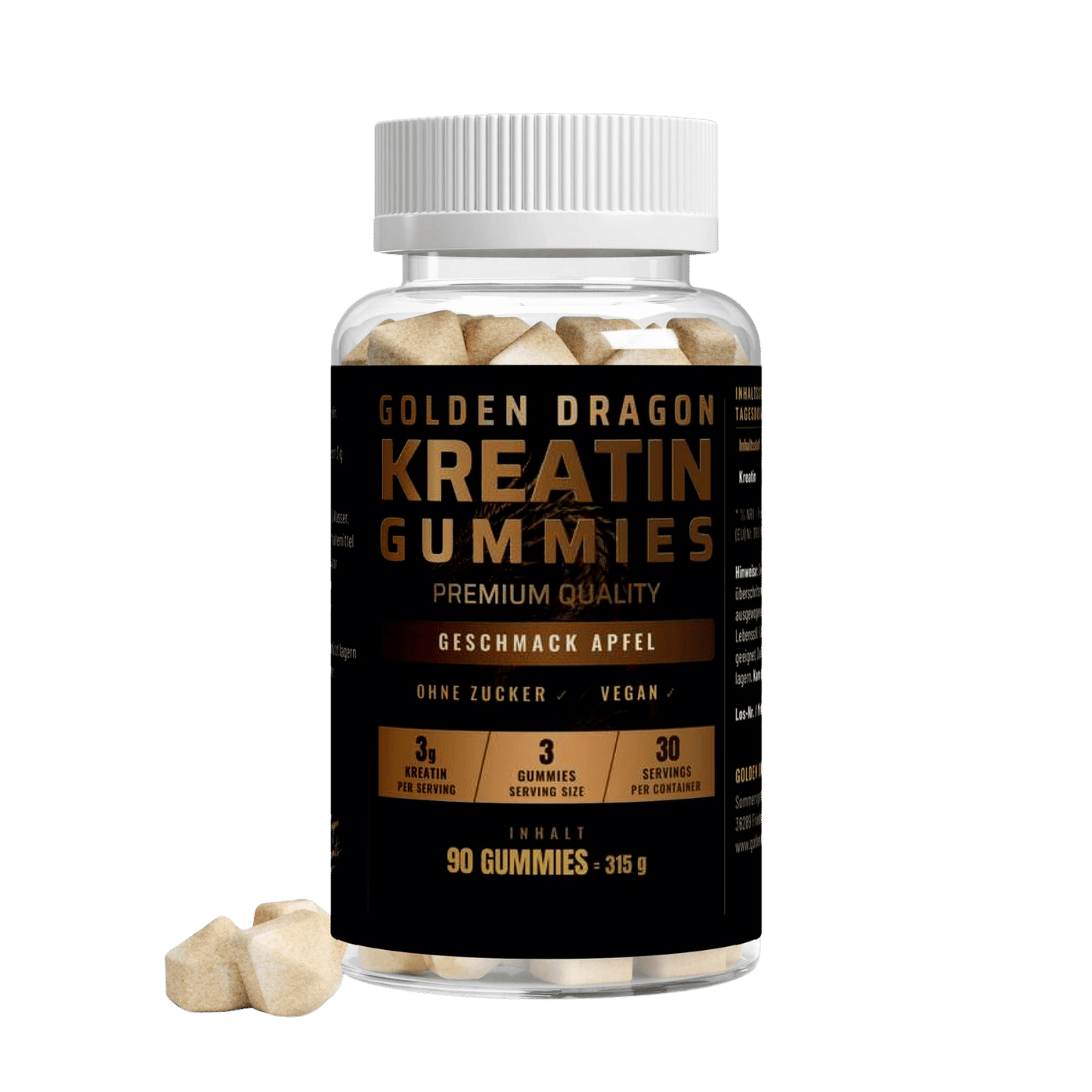 Golden Dragon Kreatin Gummies Apfel 90 Stück