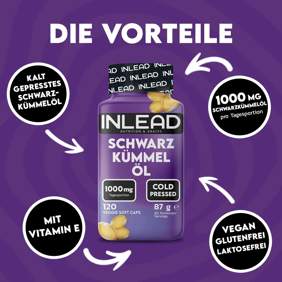 INLEAD Schwarzkümmelöl 120 Kapseln