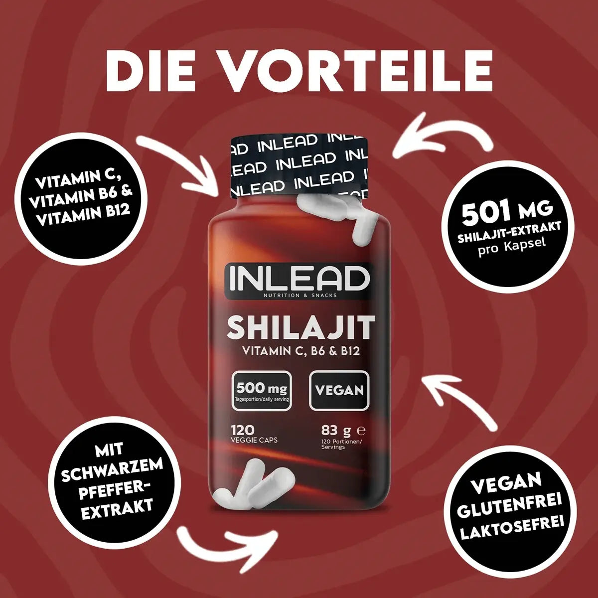 INLEAD Shilajit 500 mg 120 Kapseln
