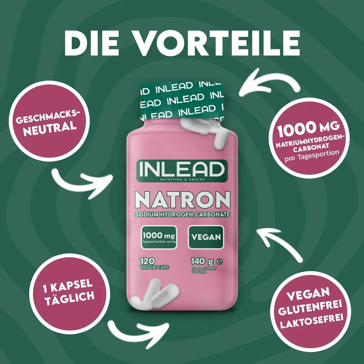 INLEAD Natron 1000 mg 120 Kapseln