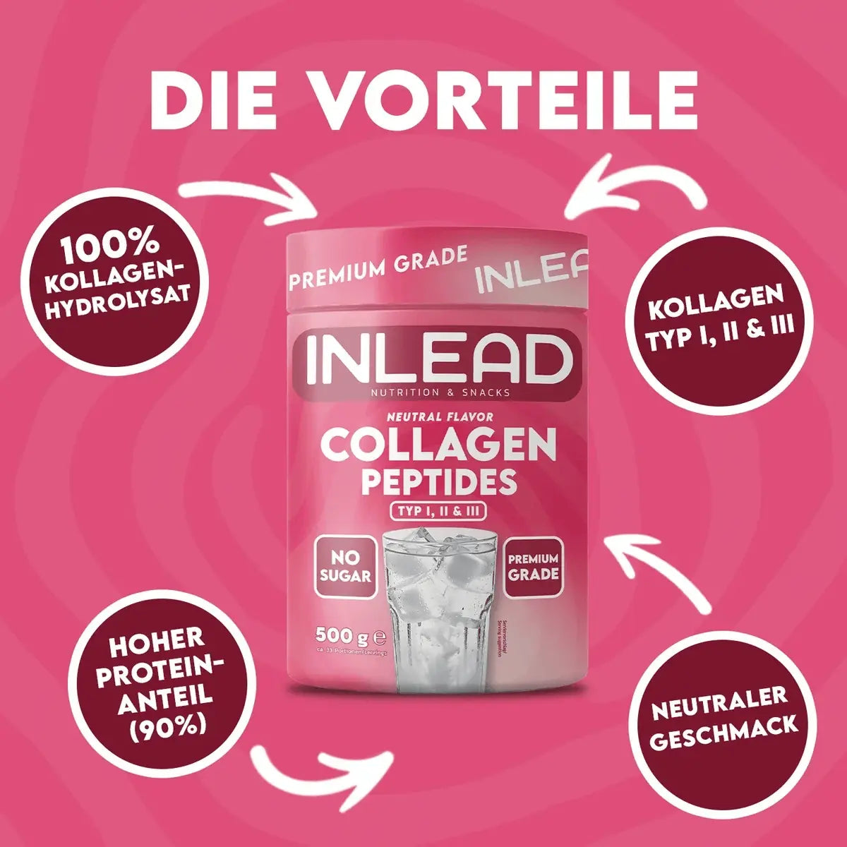INLEAD Collagen Peptides 500 g