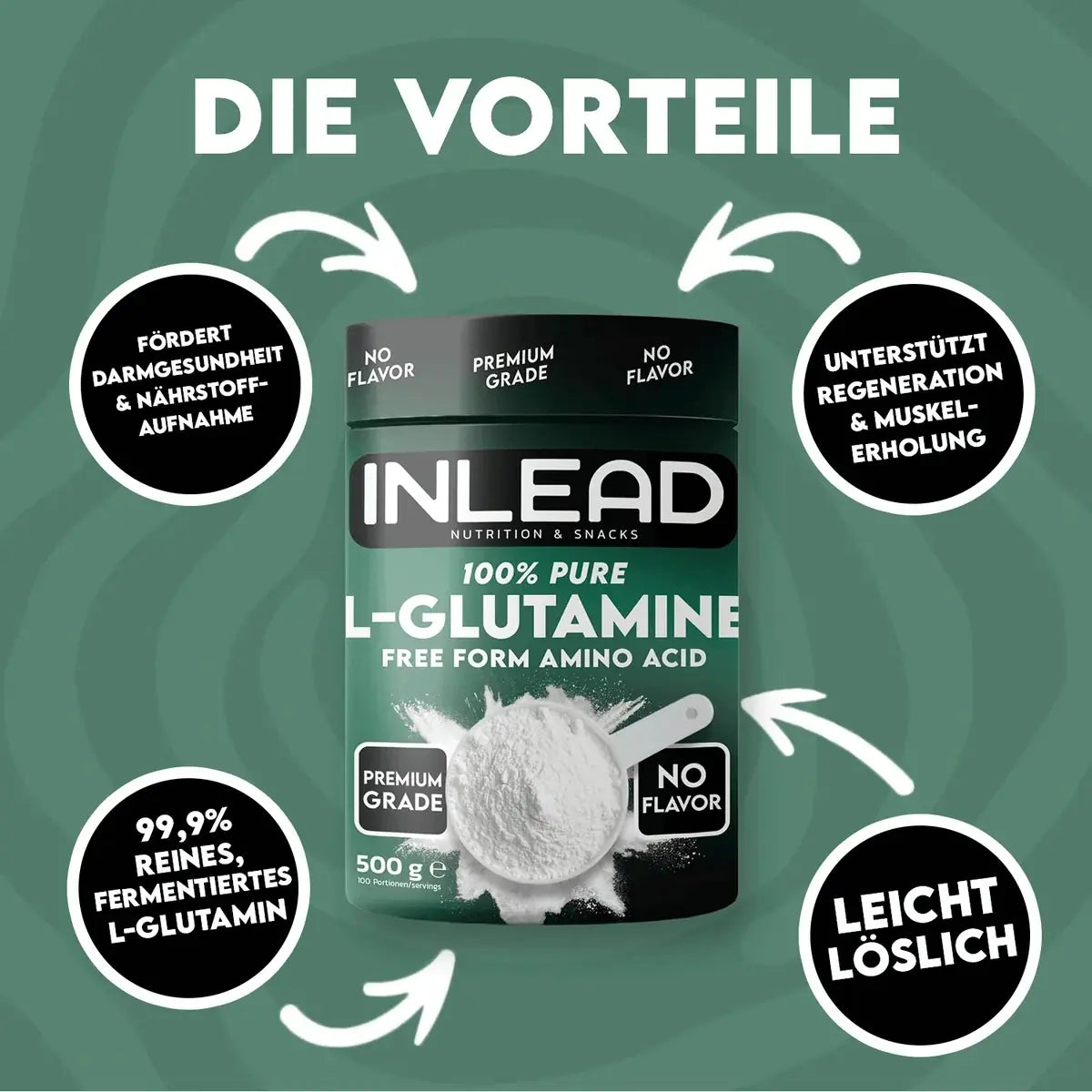 INLEAD L-Glutamine 500 g