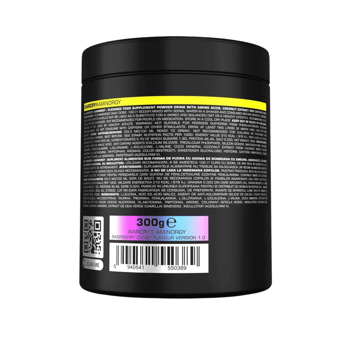 Genius Nutrition Warcry AminoRGY 300 g Raspberry Candy