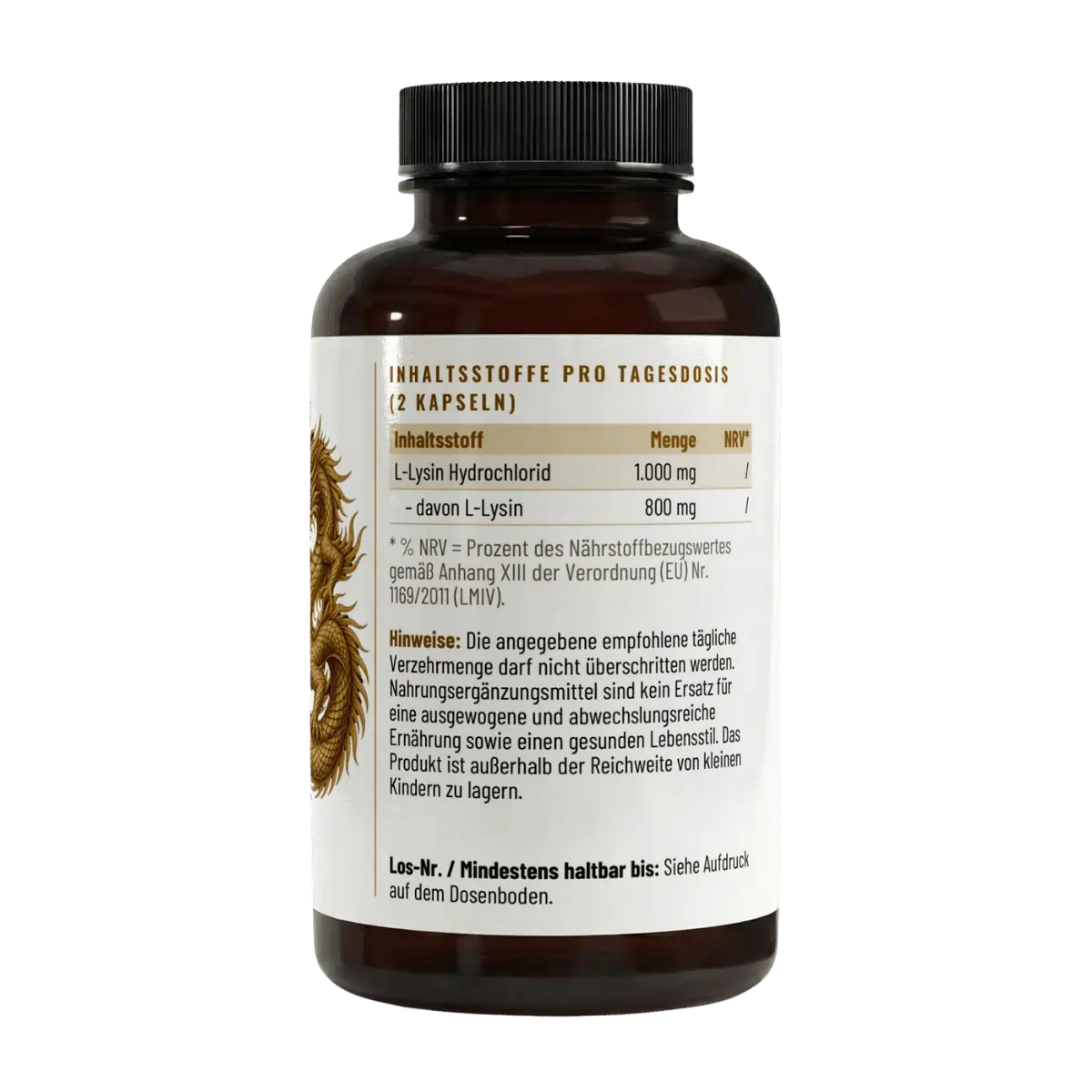 Golden Dragon L-Lysin – 100 Kapseln