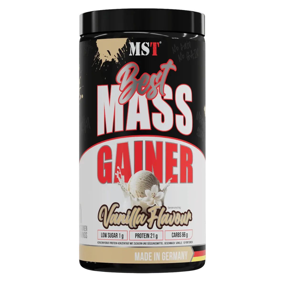 MST Best Mass Gainer Vanille – Dose mit 1000 g, 10 Portionen