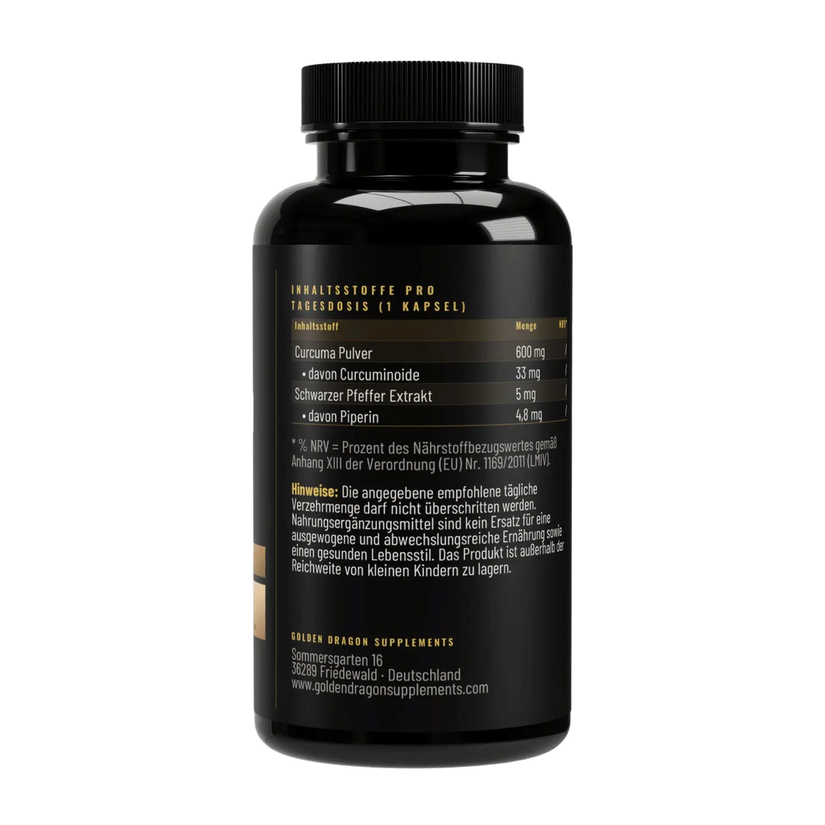 Golden Dragon Curcuma mit Piperin