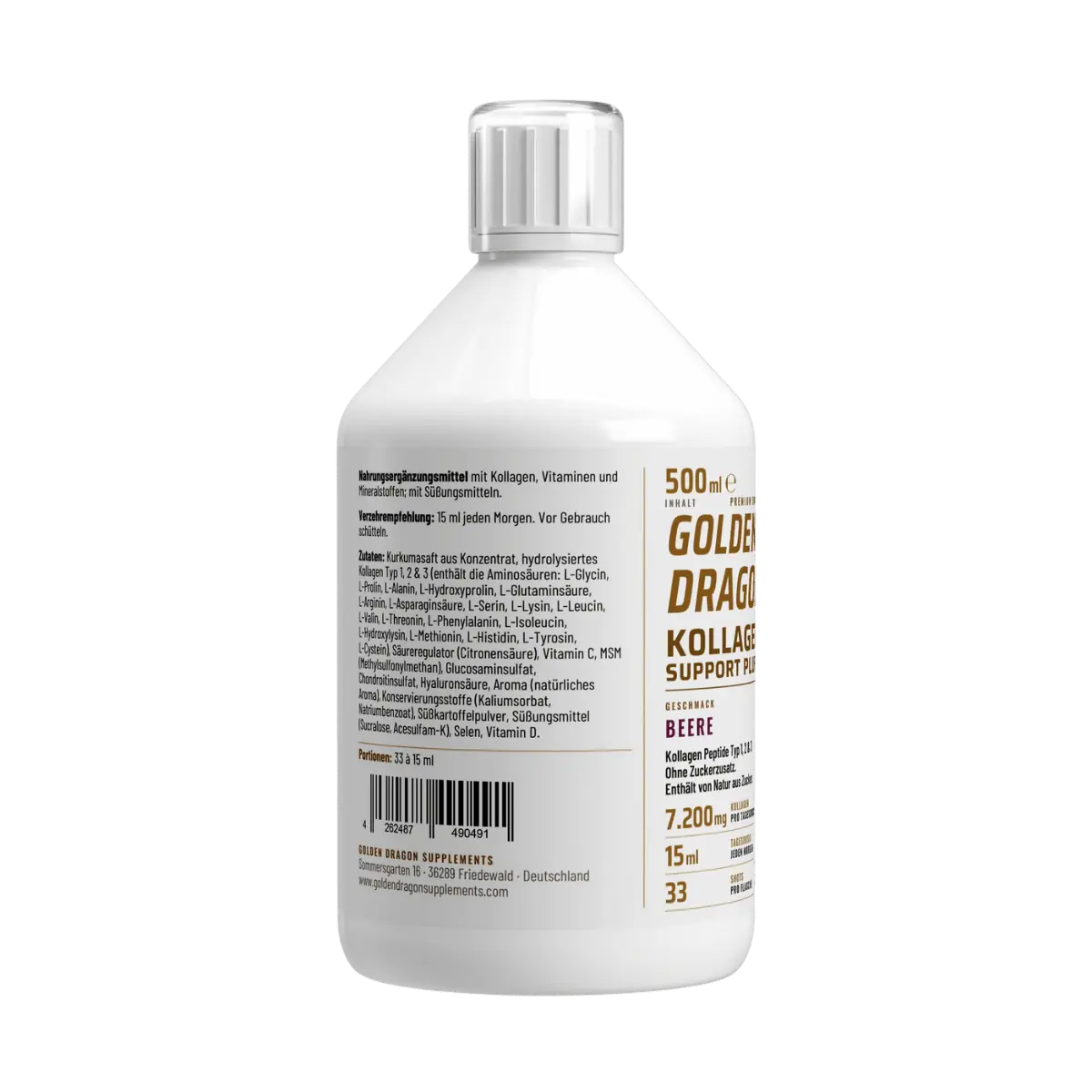 Golden Dragon Kollagen Support PLUS+ Shots – Beerengeschmack