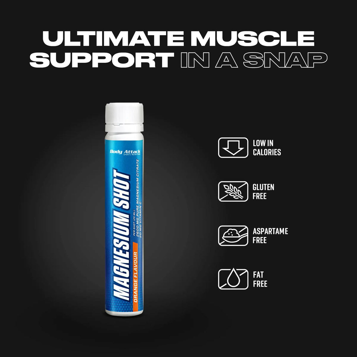 Body Attack Magnesium Shots 20 × 25 ml Orange