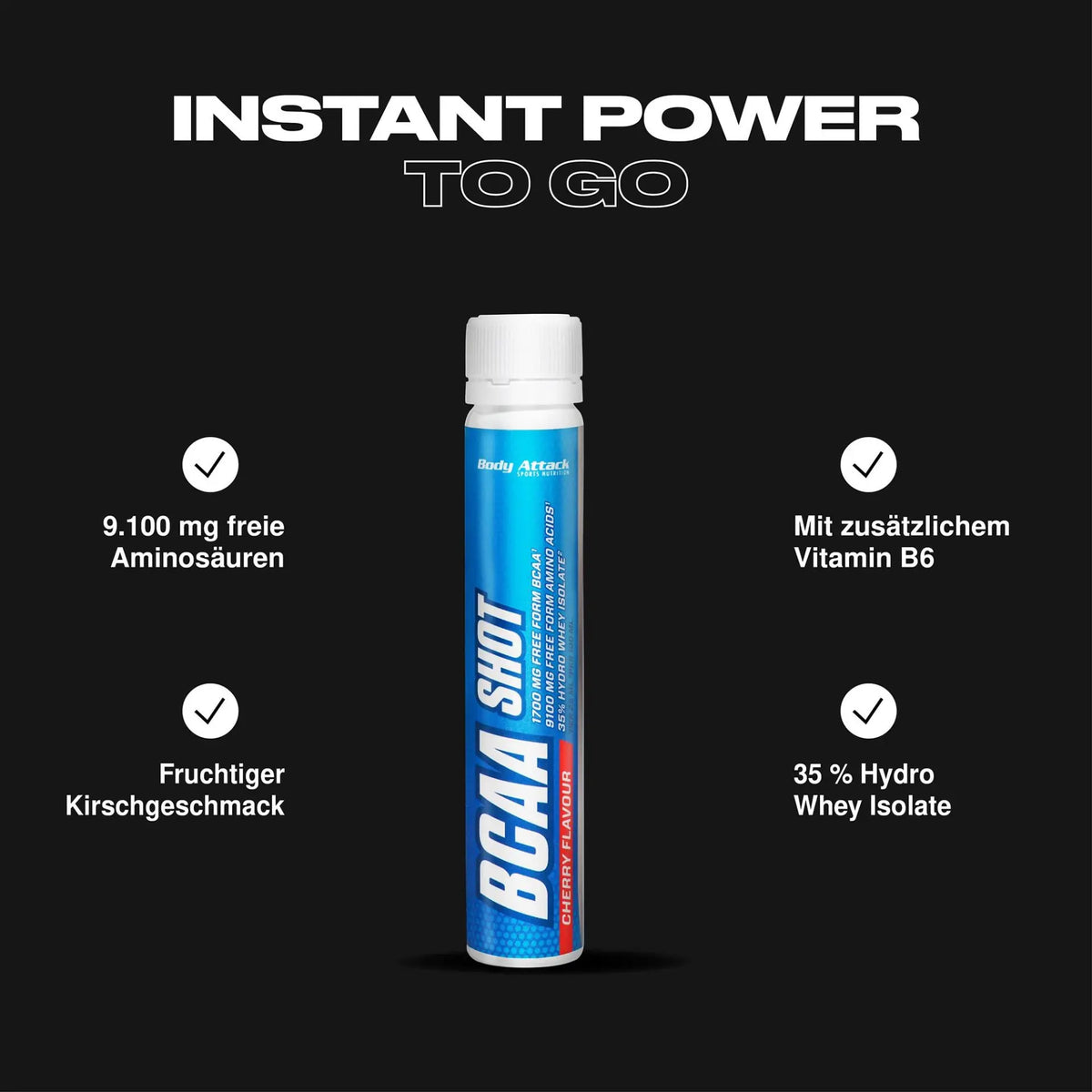 Body Attack BCAA Shot 20 × 25 ml Cherry