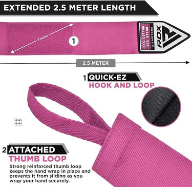 RDX 2.5m Kinder Handbandagen aus Baumwolle Nylon