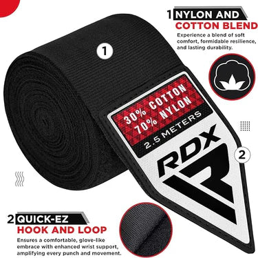 RDX 2.5m Kinder Handbandagen aus Baumwolle Nylon