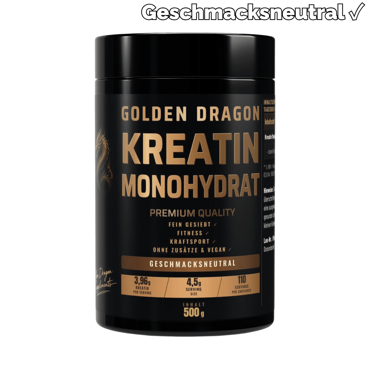 Golden Dragon Kreatin Monohydrat Geschmacksneutral 500 g