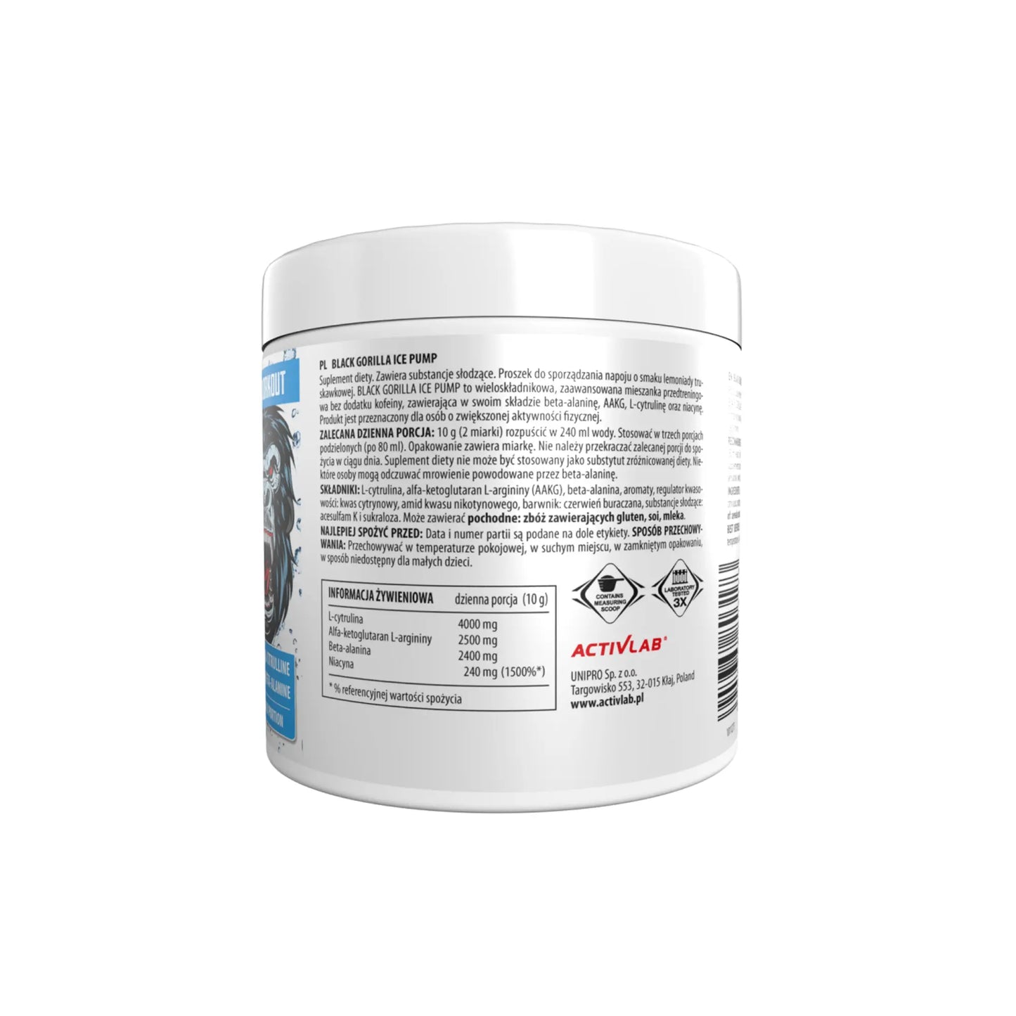 Activlab Black Gorilla Ice Pump Pre-Workout 300g