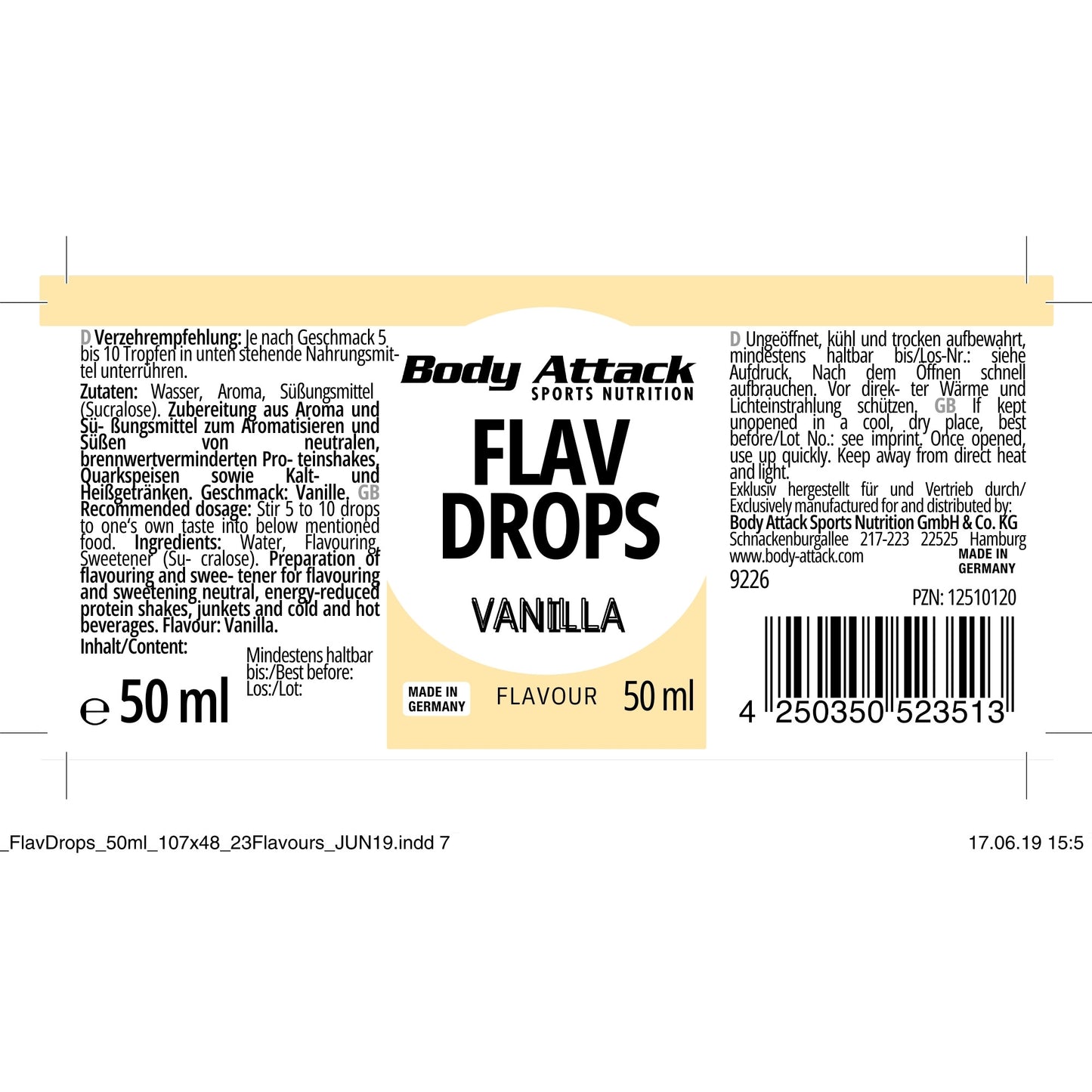 Body Attack Flavour Drops 50ml