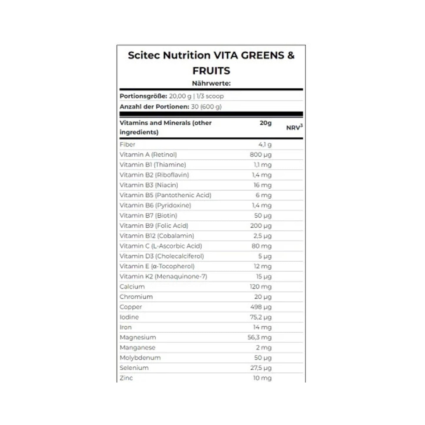 Scitec Vita Greens & Fruits 600g