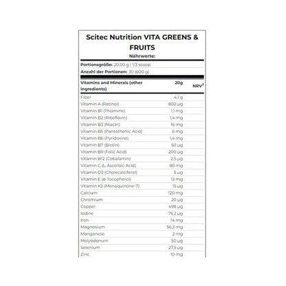 Scitec Vita Greens & Fruits 600g
