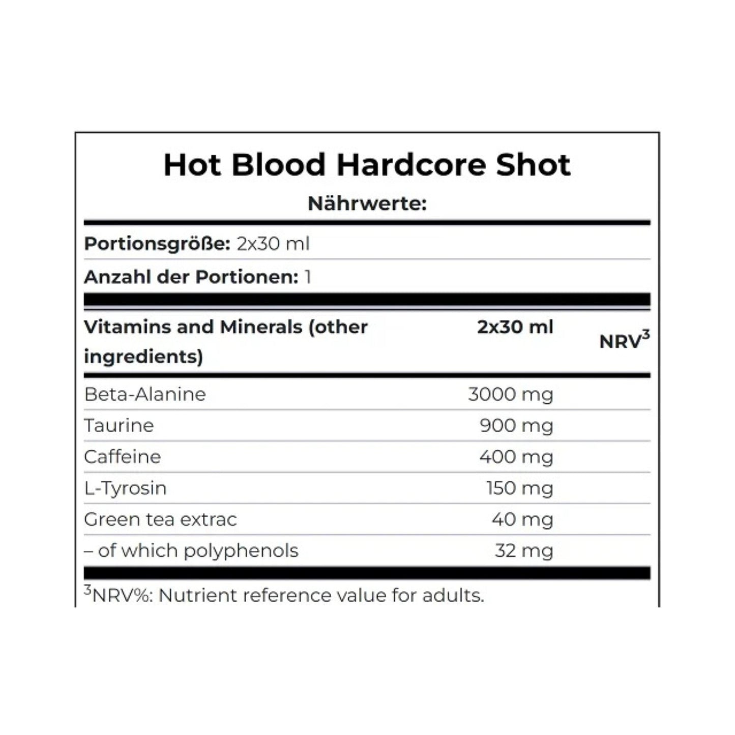 Scitec Hot Blood Hardcore 20 x 60ml