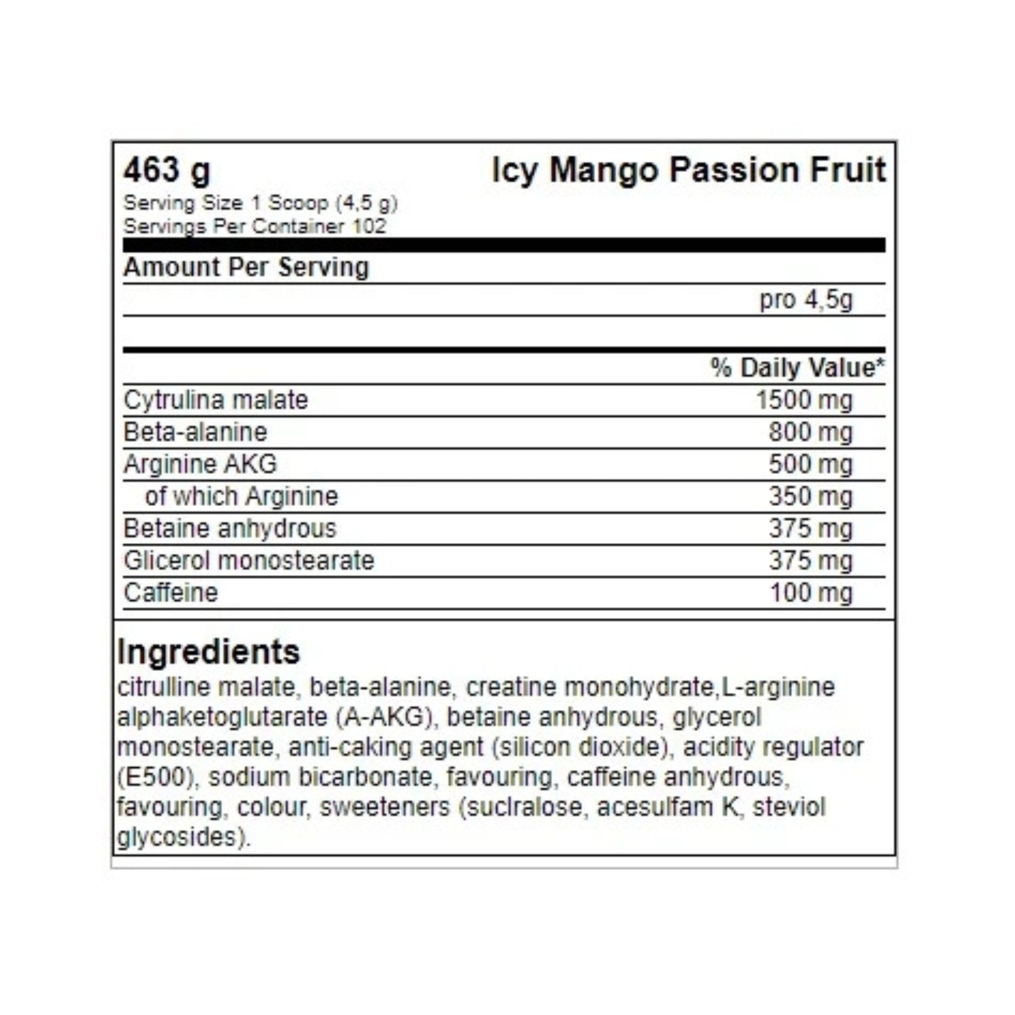 FA Nutrition ICE Pump Pre-Workout - 463g