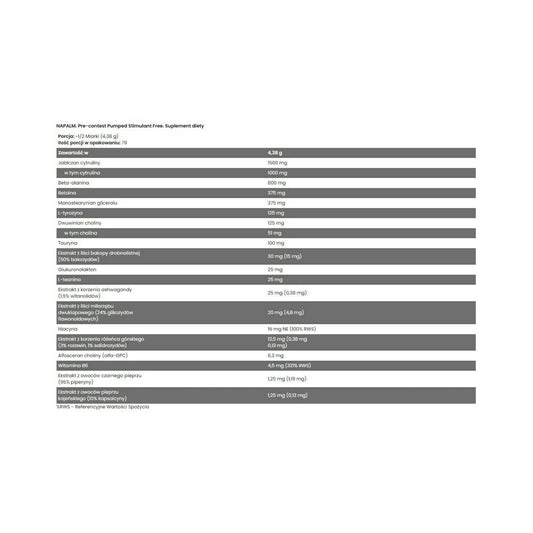 FA Nutrition Napalm PreContest PUMPED STIMFREE - 350g