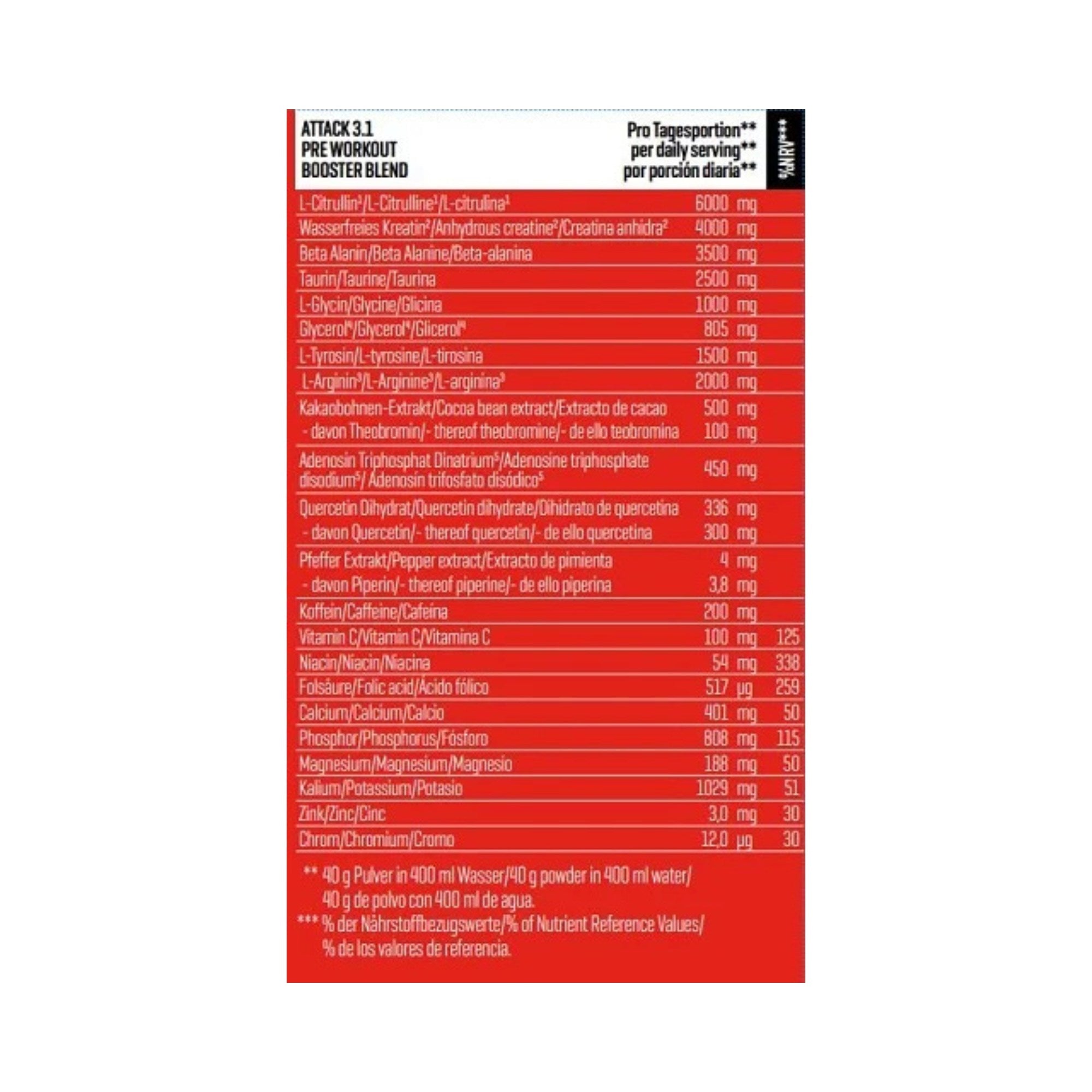 Body Attack Pre Attack 3.1 600g