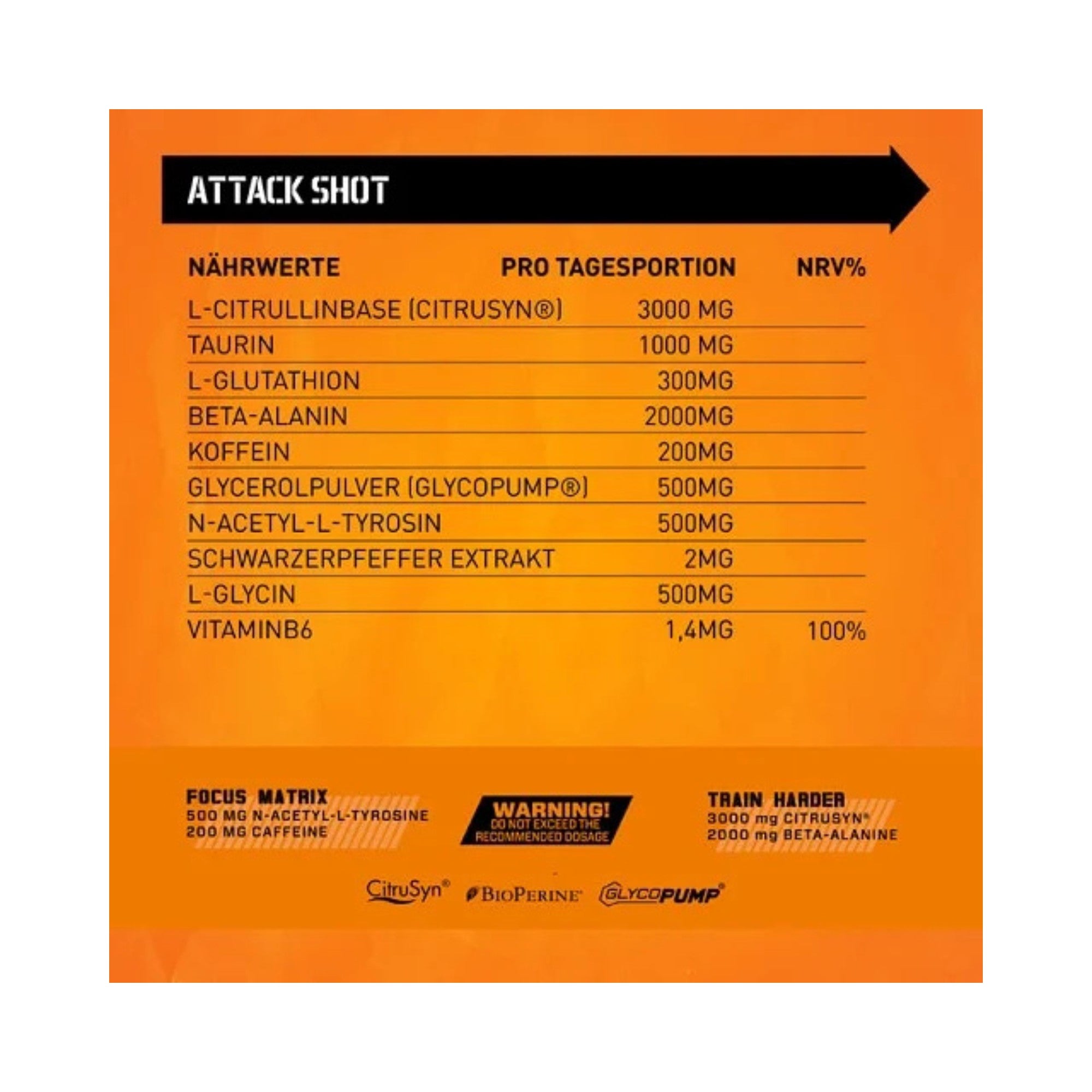 Body Attack Attack Shot 20 x 60ml