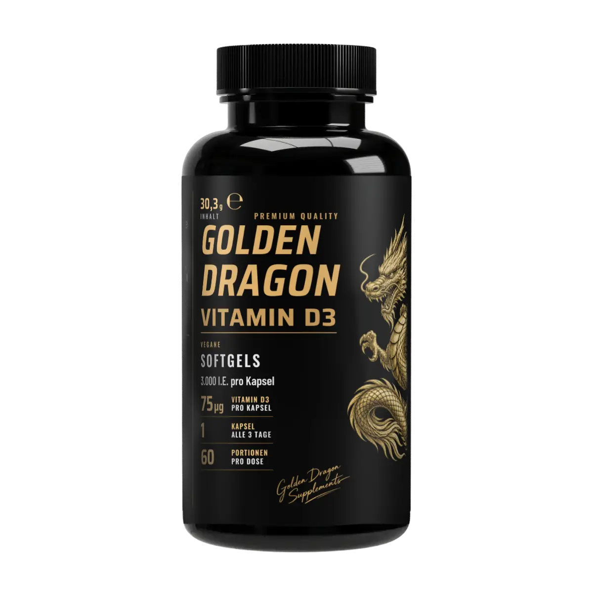Golden Dragon Vitamin D3 Softgels – 60 Stück