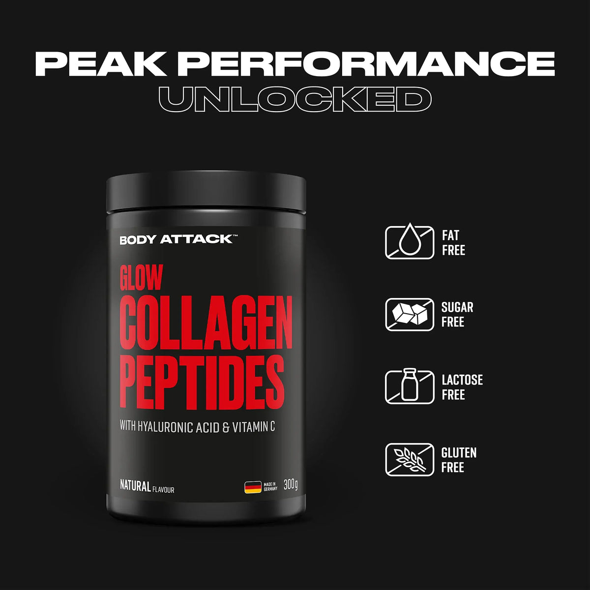 Body Attack Glow Collagen Peptides 300 g