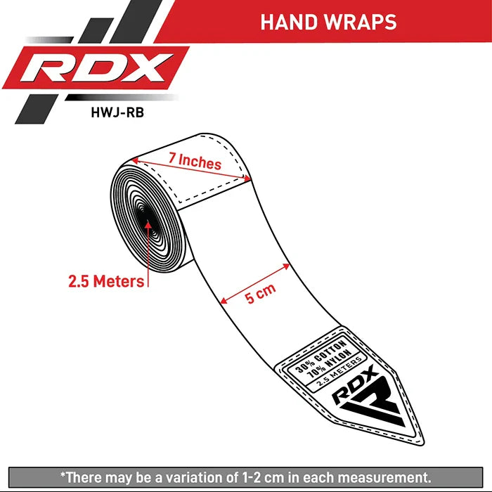 RDX 2.5m Kinder Handbandagen aus Baumwolle Nylon