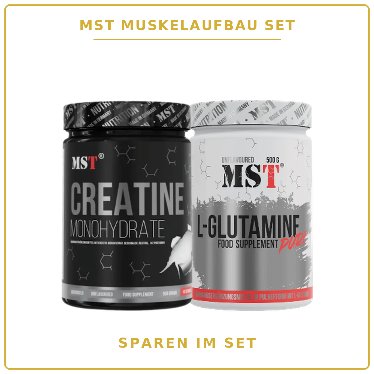 MST Muskelaufbau Set – Creatine Monohydrate 500 g & Glutamine 500 g