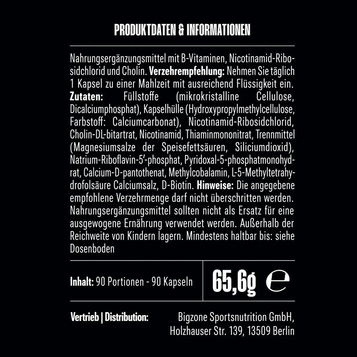 Big Zone Vitamin B Komplex 90 Kapseln
