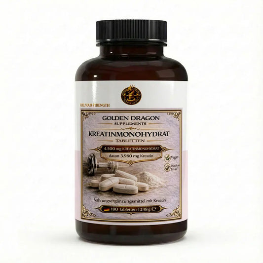 Golden Dragon Kreatin Monohydrat - 180 vegane Tabletten - 248g