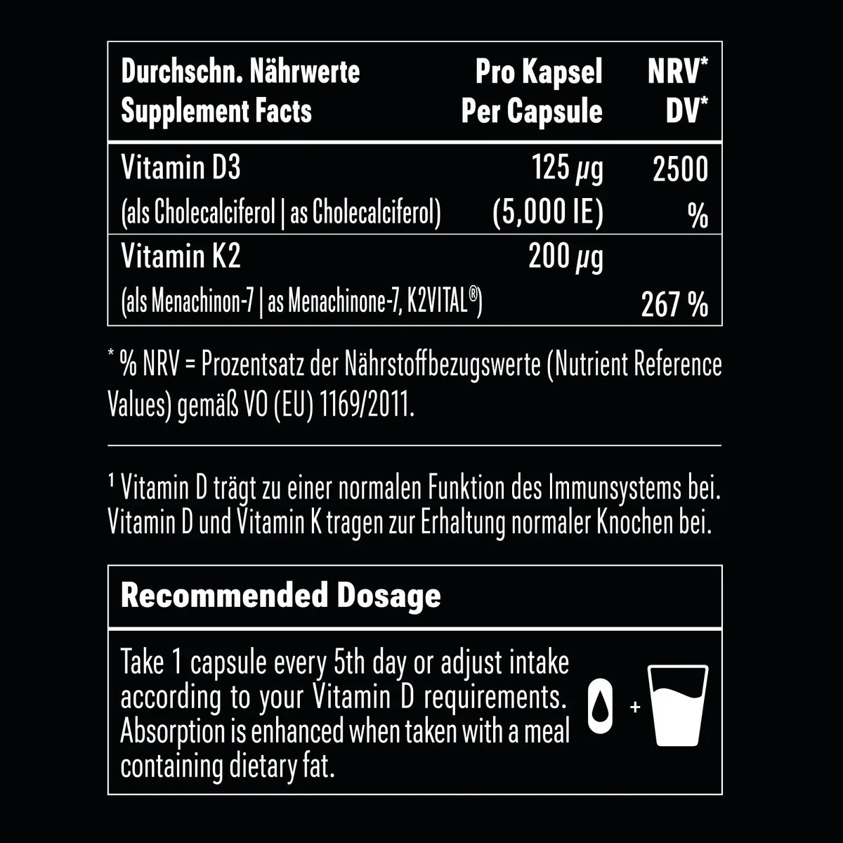 Big Zone Vitamin D3 + K2 90 Kapseln